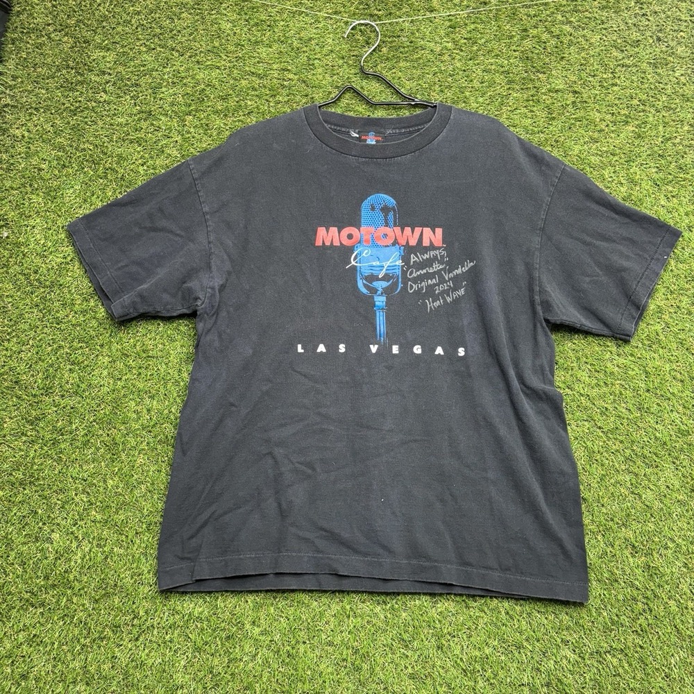 Vintage Motown Café Shirt Mens XL Black Single Stitch Embroidered Graphic Tee